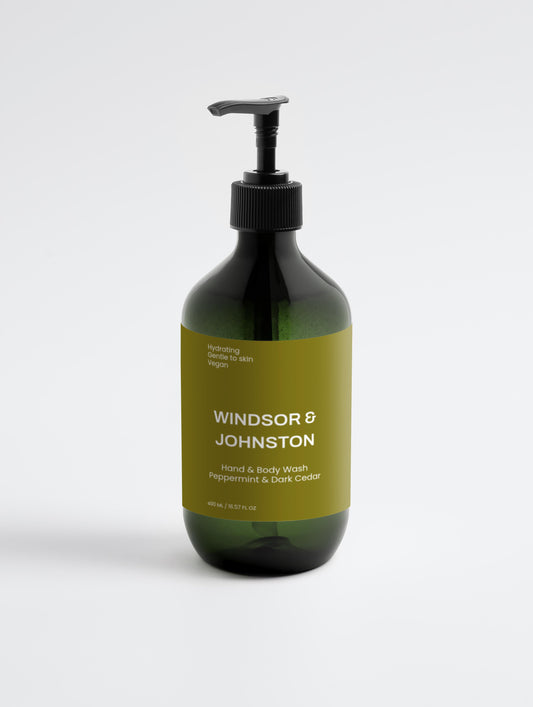 Hand & Body Wash, Peppermint & Dark Cedar